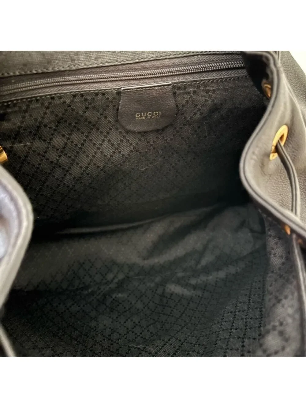 Gucci Bamboo Line Black Leather Backpack